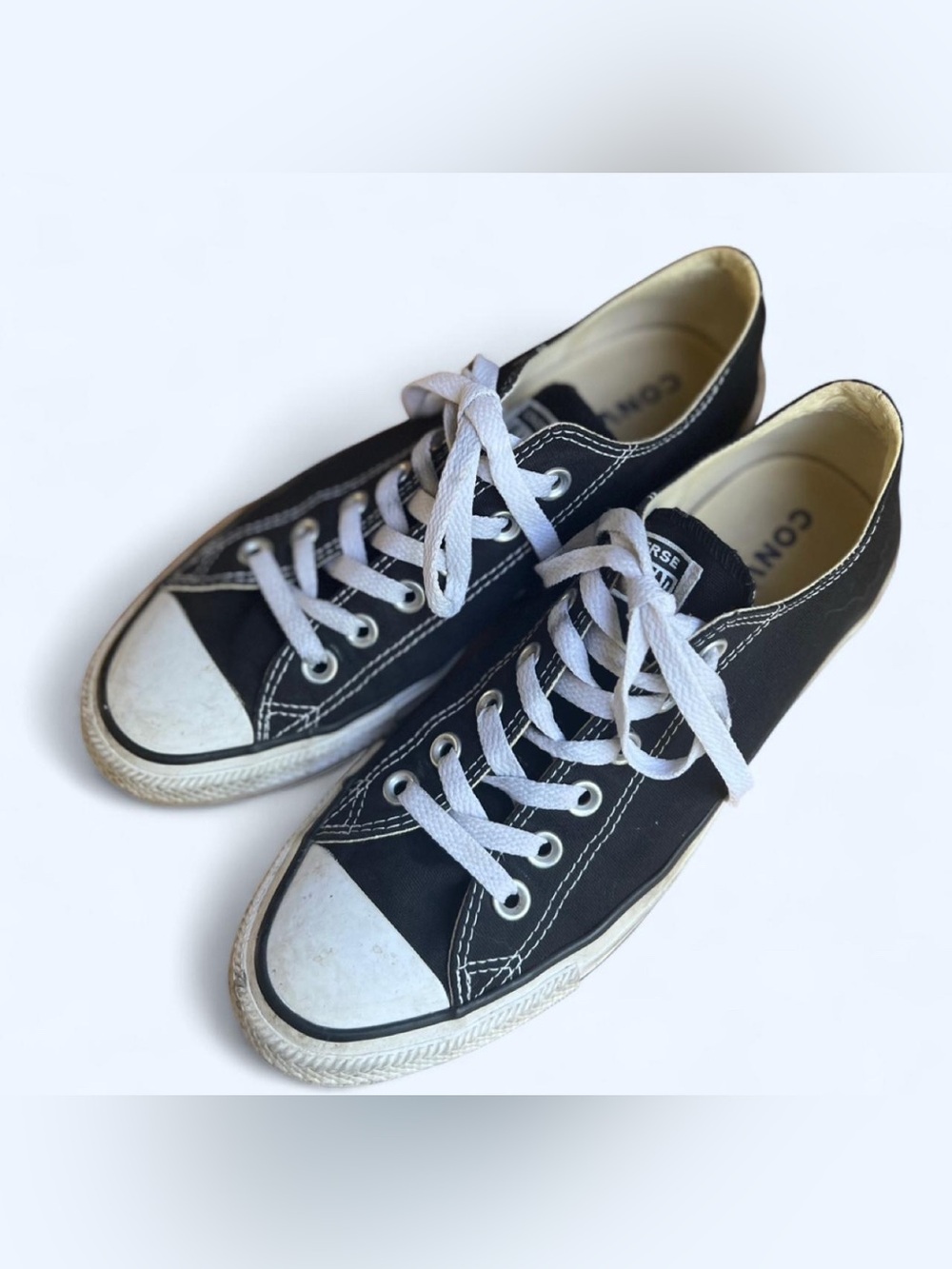 Converse Low-Top Canvas Sneakers in Black and White